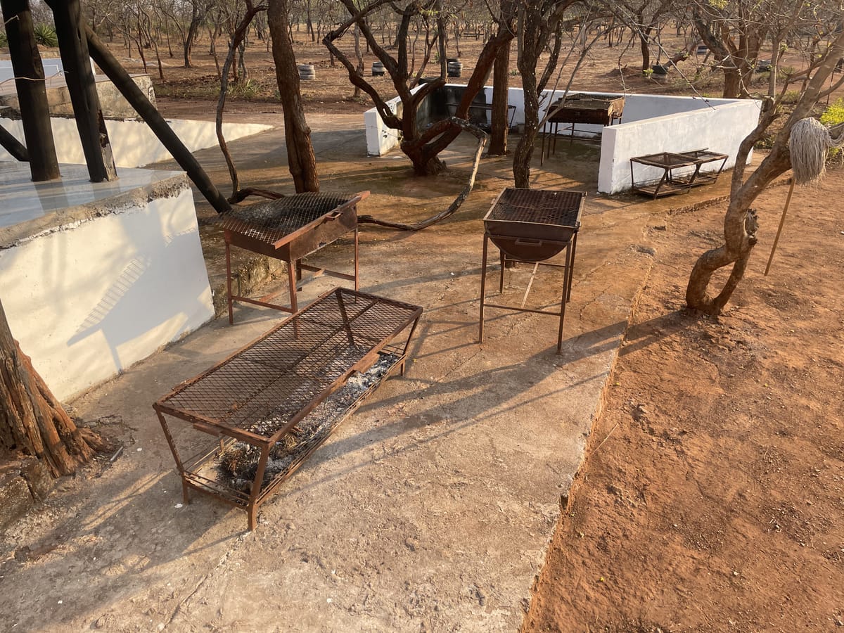 Outdoor cooking stations at Camp Kobya