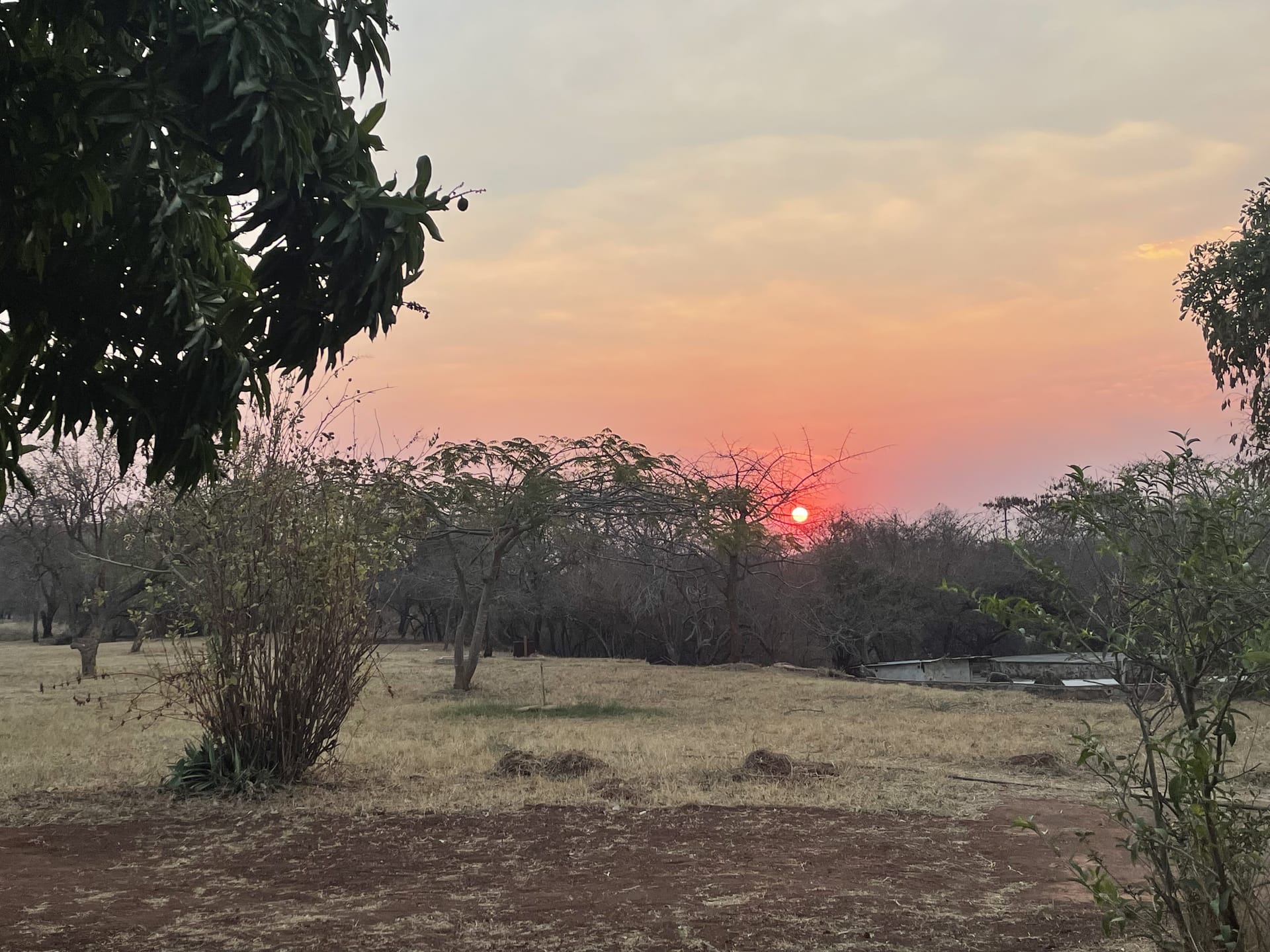 Sunset over the grounds at Camp Kobya